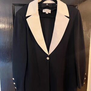 St. John Black and White Blazer Elegant Suit Jacket